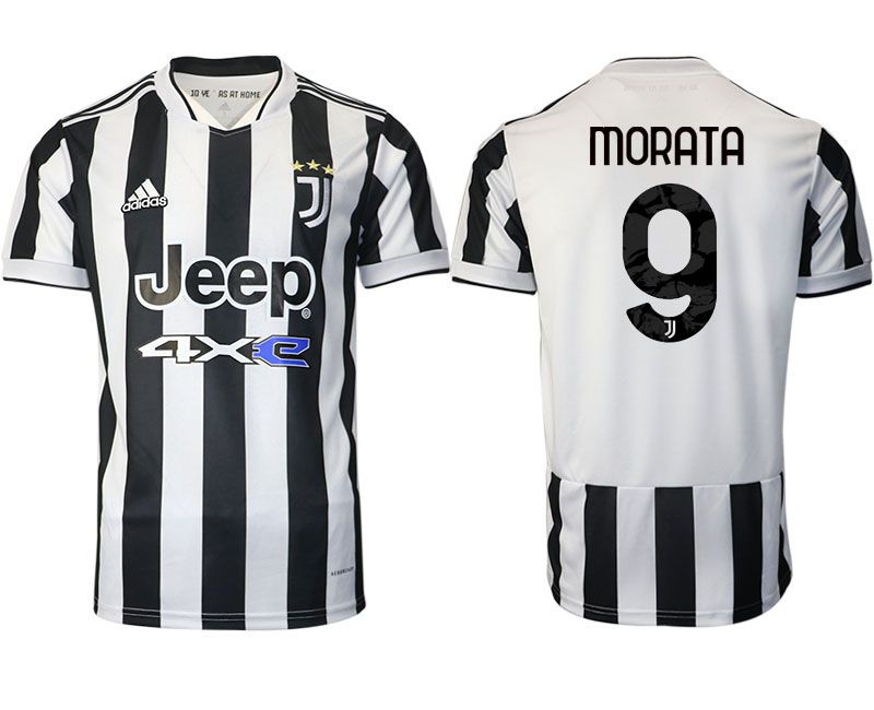 Men 2021-2022 Club Juventus home aaa version white #9 Adidas Soccer Jersey->juventus jersey->Soccer Club Jersey
